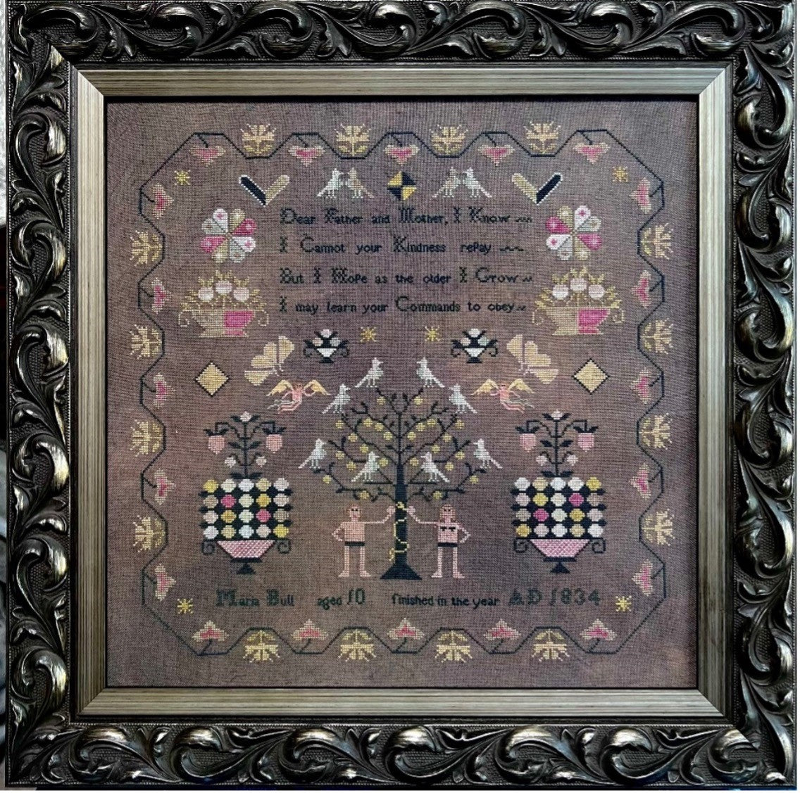 Maria Bull - Reproduction Sampler Pattern by Fox & Rabbit Designs