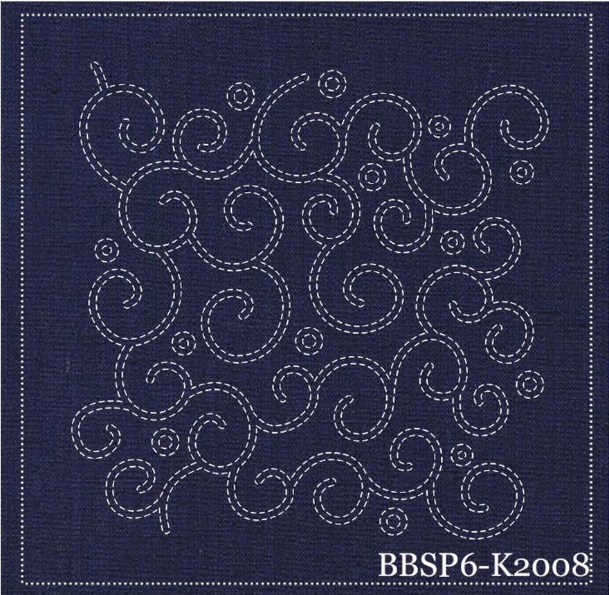 KARAKUSA Pre-Stencilled Sashiko Fabric - Navy