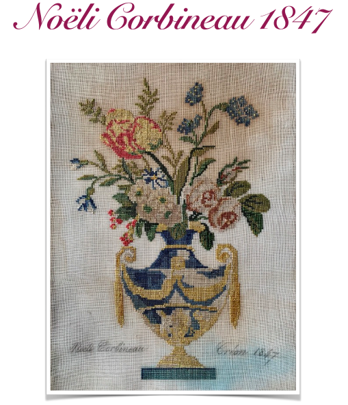 Noëli Corbineau 1847 - Reproduction Sampler by Reflets de Soie