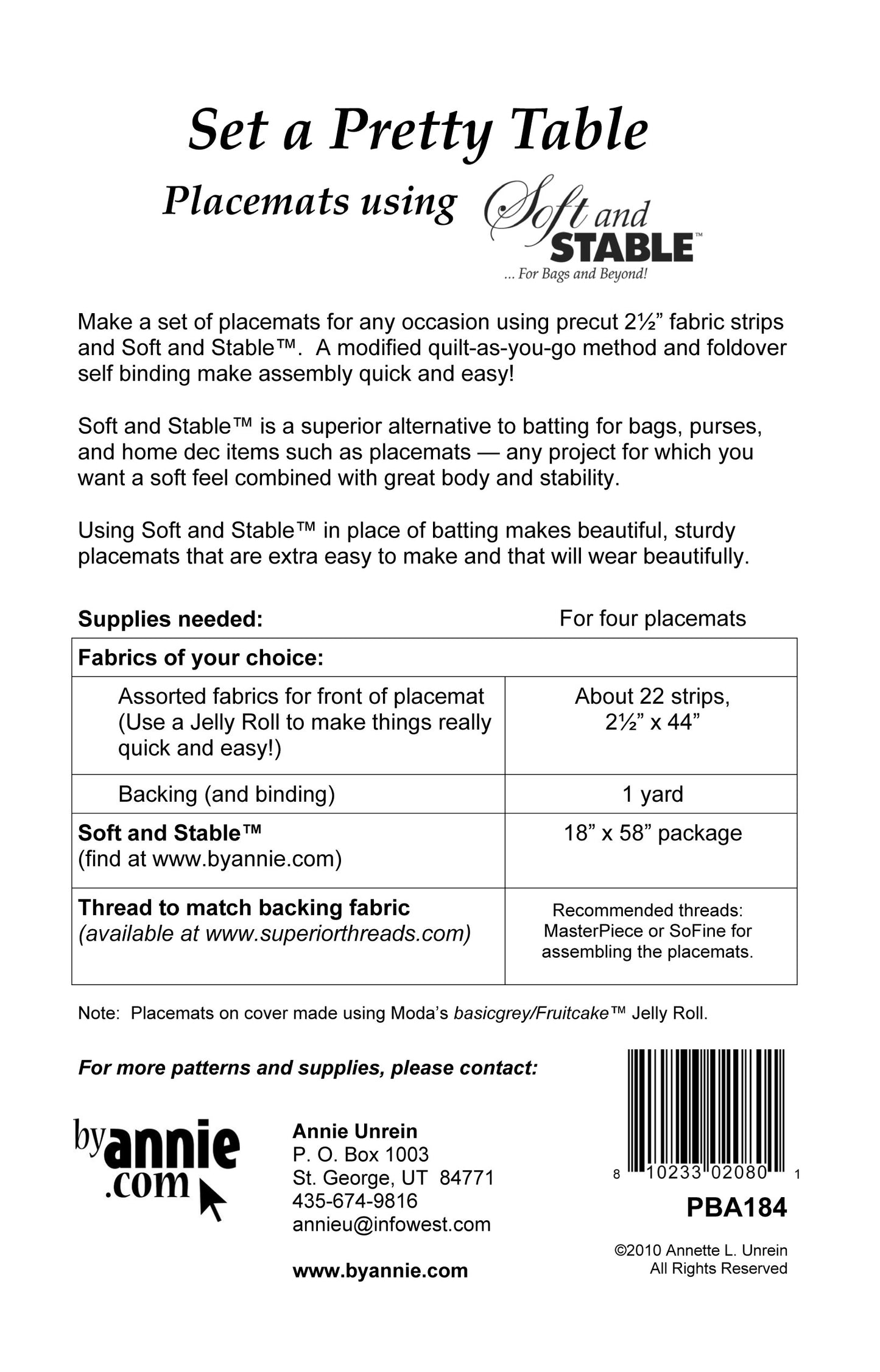 Set A Pretty Table ~ Pattern By Annie