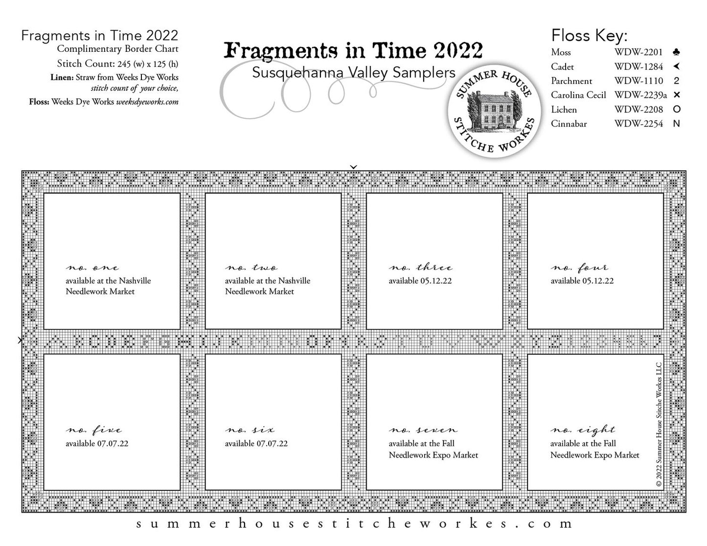 Fragments in Time 2022 - Susquehanna Valley Samplers by Summer House Stitche Works