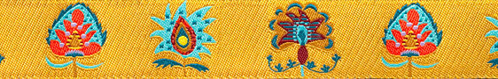 Flowers on yellow Ribbon by Sue Spargo