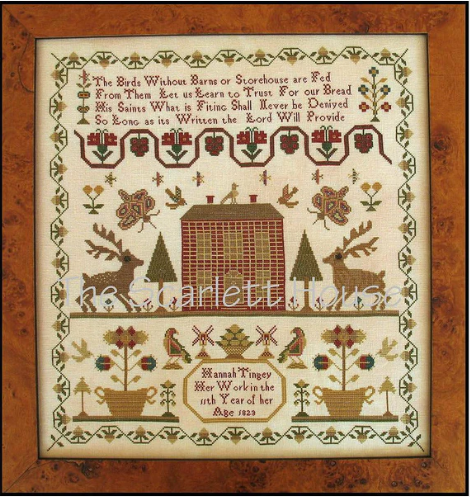 Hannah Tingey 1823 - Reproduction Sampler by The Scarlett House