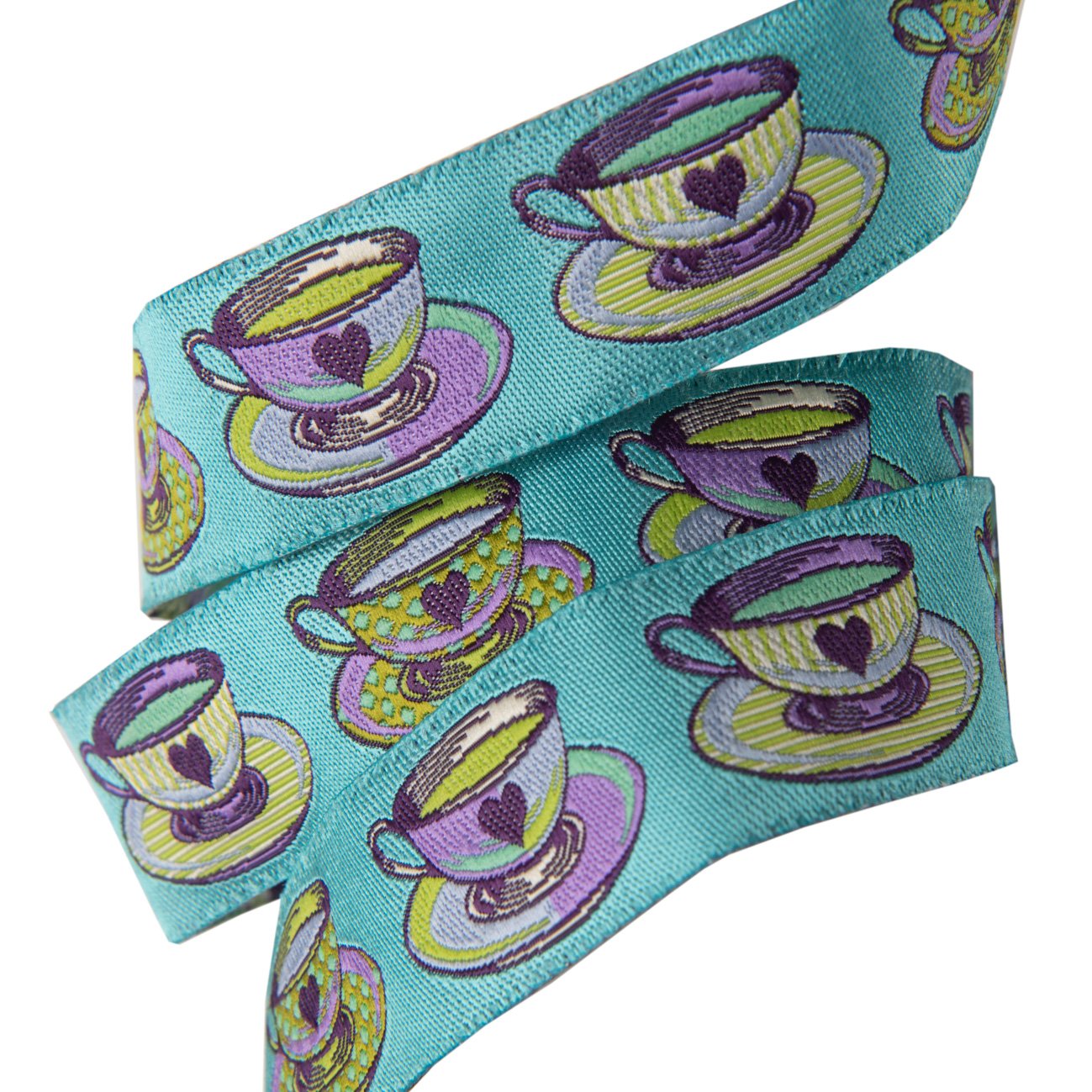 Tea Time Blue-7/8"-Tula Pink Curiouser Ribbon