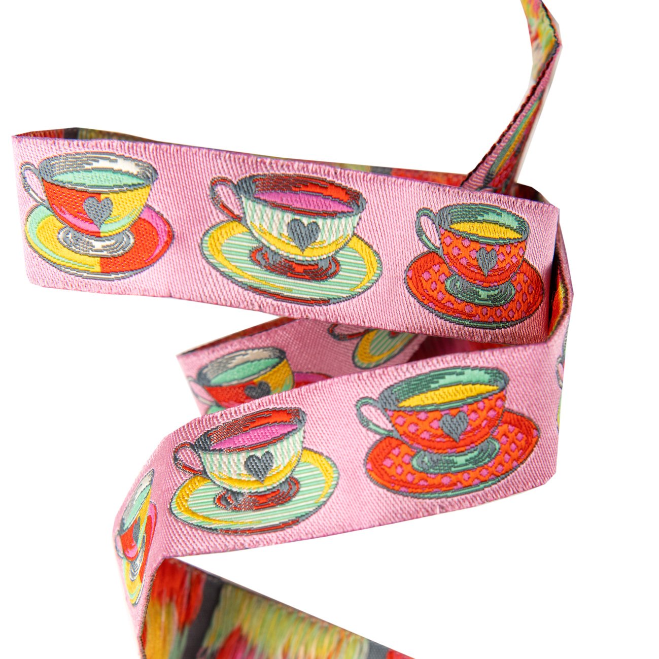 Tea Time Pink-7/8"-Tula Pink Curiouser Ribbon