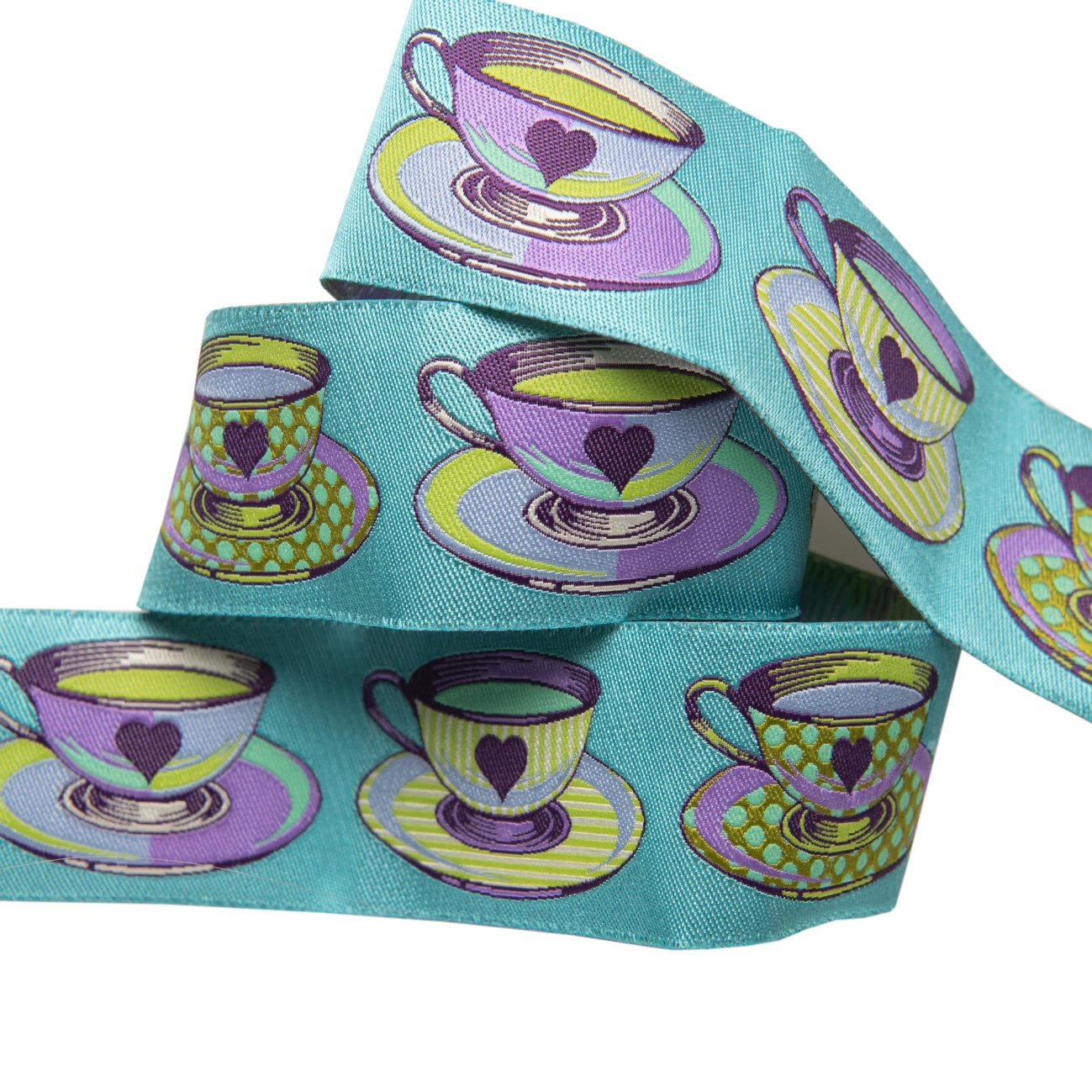 Big Tea Time Blue-1 1/2"-Tula Pink Curiouser Ribbon