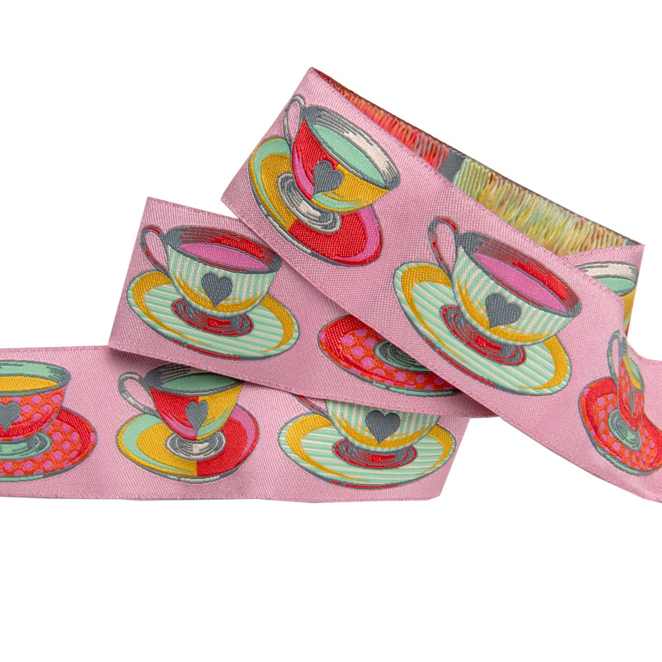 Big Tea Time Pink-1 1/2"-Tula Pink Curiouser Ribbon