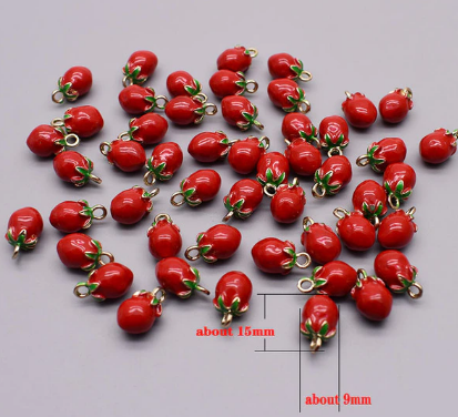 Hand-made Tomato Ceramic Beads