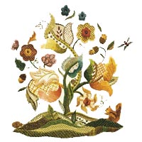 Tree of Life Embroidery Design - Printed Panel by Roseworks