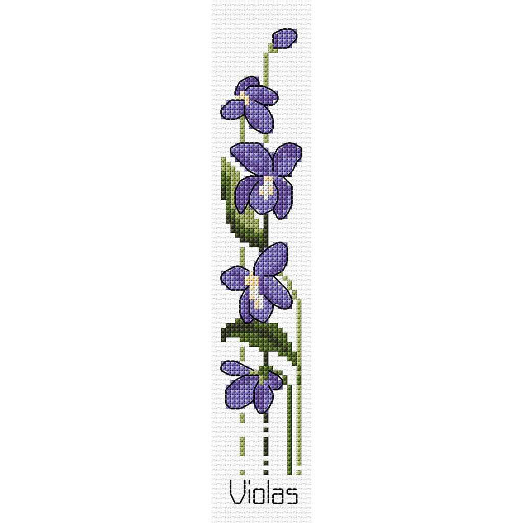 Violas Bookmark Kit - Cross Stitch Kit by Country Threads