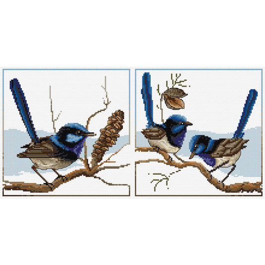 Blue Wrens - Cross Stitch Pattern by Country Threads