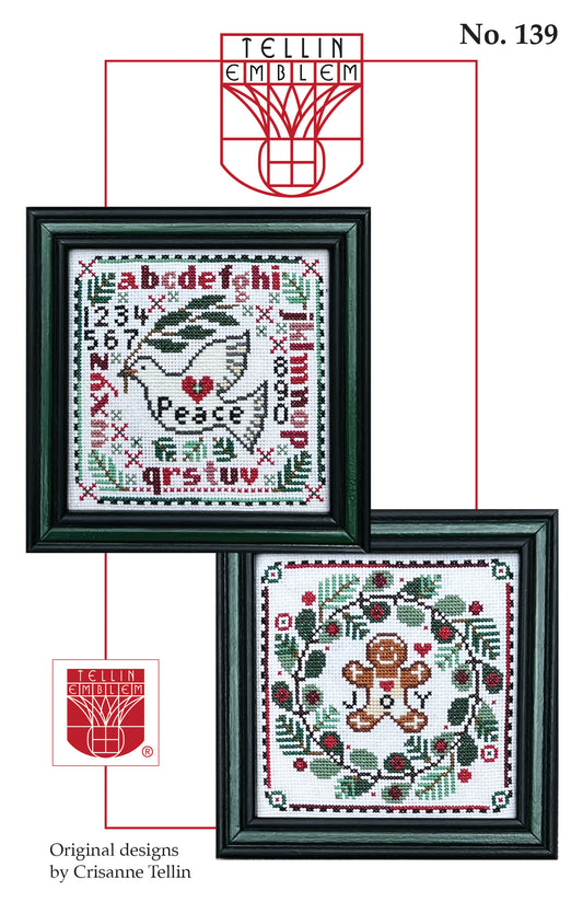 A Pair of Squares- Peace & Joy - Cross Stitch Chart by Tellin Emblem PREORDER