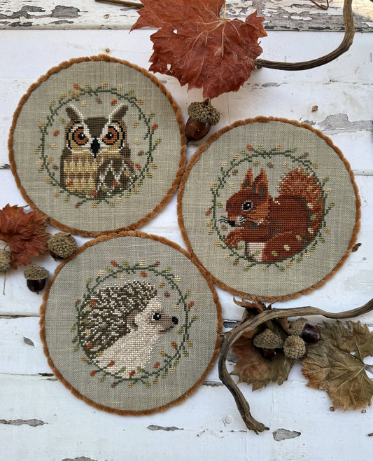 Fall Animals Trio - Cross Stitch pattern by Puntini Puntini