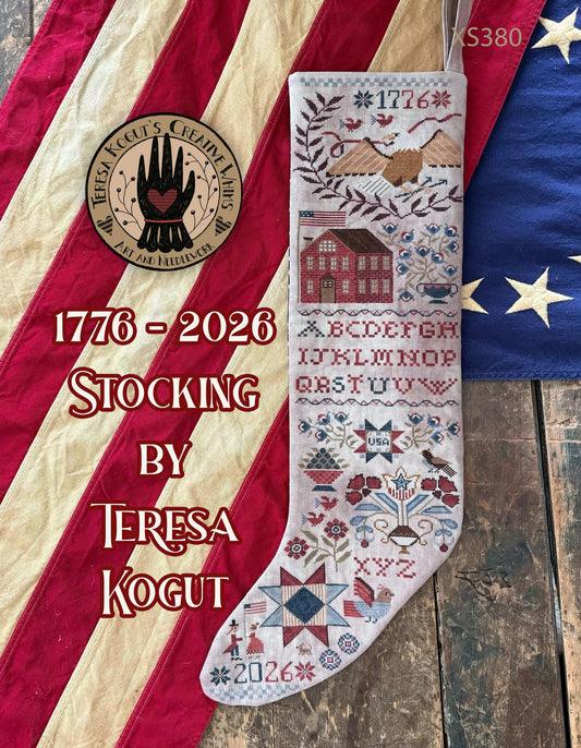 1776-2026 Stocking - Cross Stitch Pattern by Teresa Kogut PREORDER