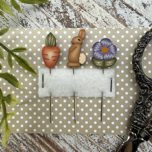 Carrot Party - Hand made Pin set by Puntini Puntini PREORDER