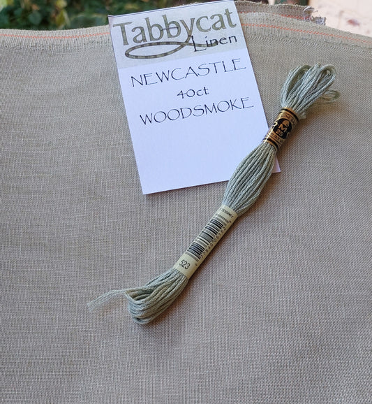Tabby Cat Hand Dyed Linen - Woodsmoke