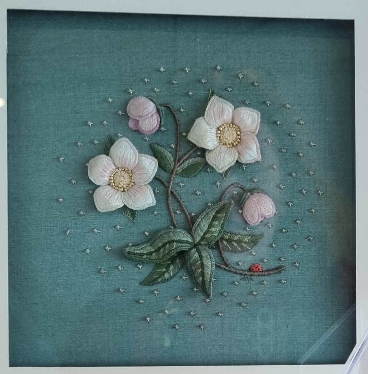 Raised Embroidery Kit - Winter Bright Hellebore by Anna Scott