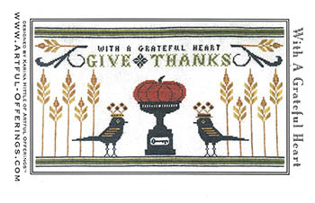 With a Grateful Heart - Cross Stitch Chart by Artful Offerings