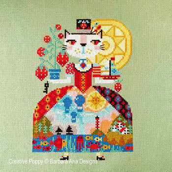 Summer Cat - Cross Stitch Pattern by Barbara Ana