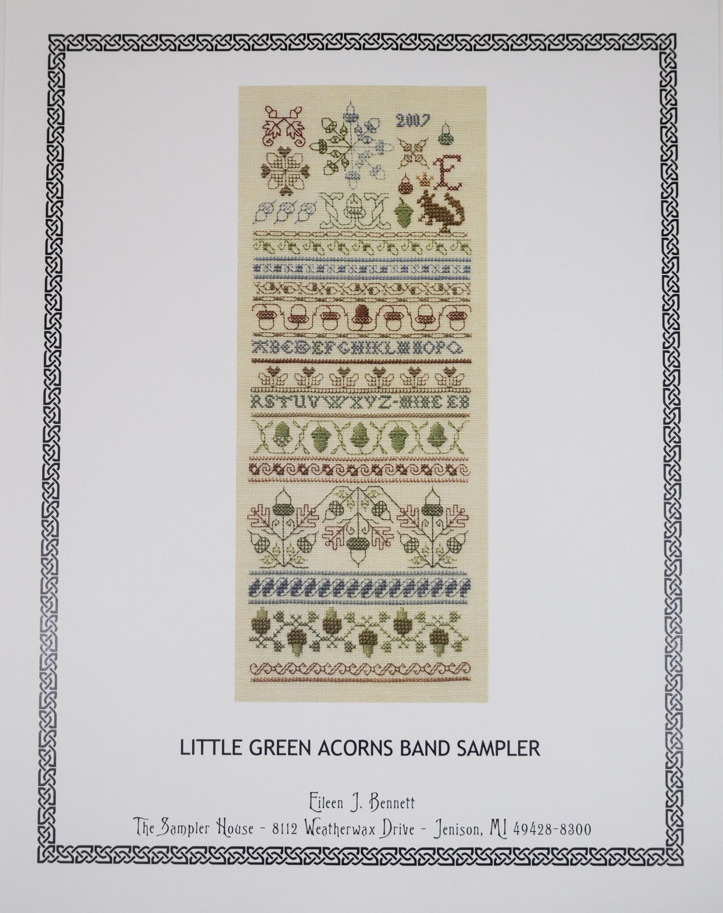 Little Green Acorns Band Sampler - Cross Stitch Pattern by The Sampler House