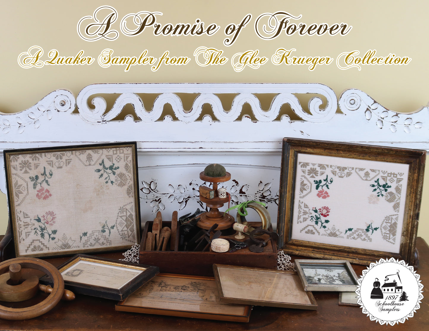 A Promise of Forever - Reproduction Sampler Chart by 1897 Schoolhouse Samplers PREORDER