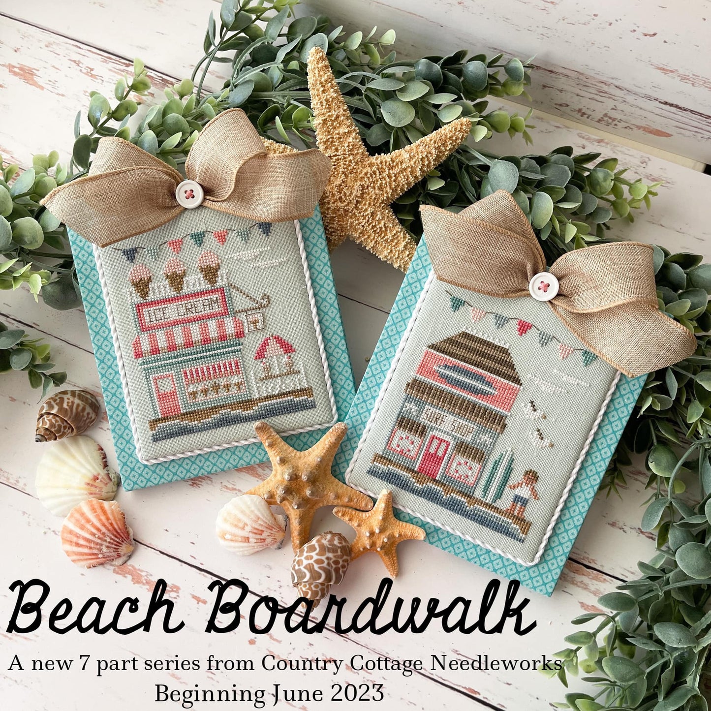 Beach Boardwalk #1 Ice Cream Shop - Cross Stitch Pattern by Country Cottage Needleworks