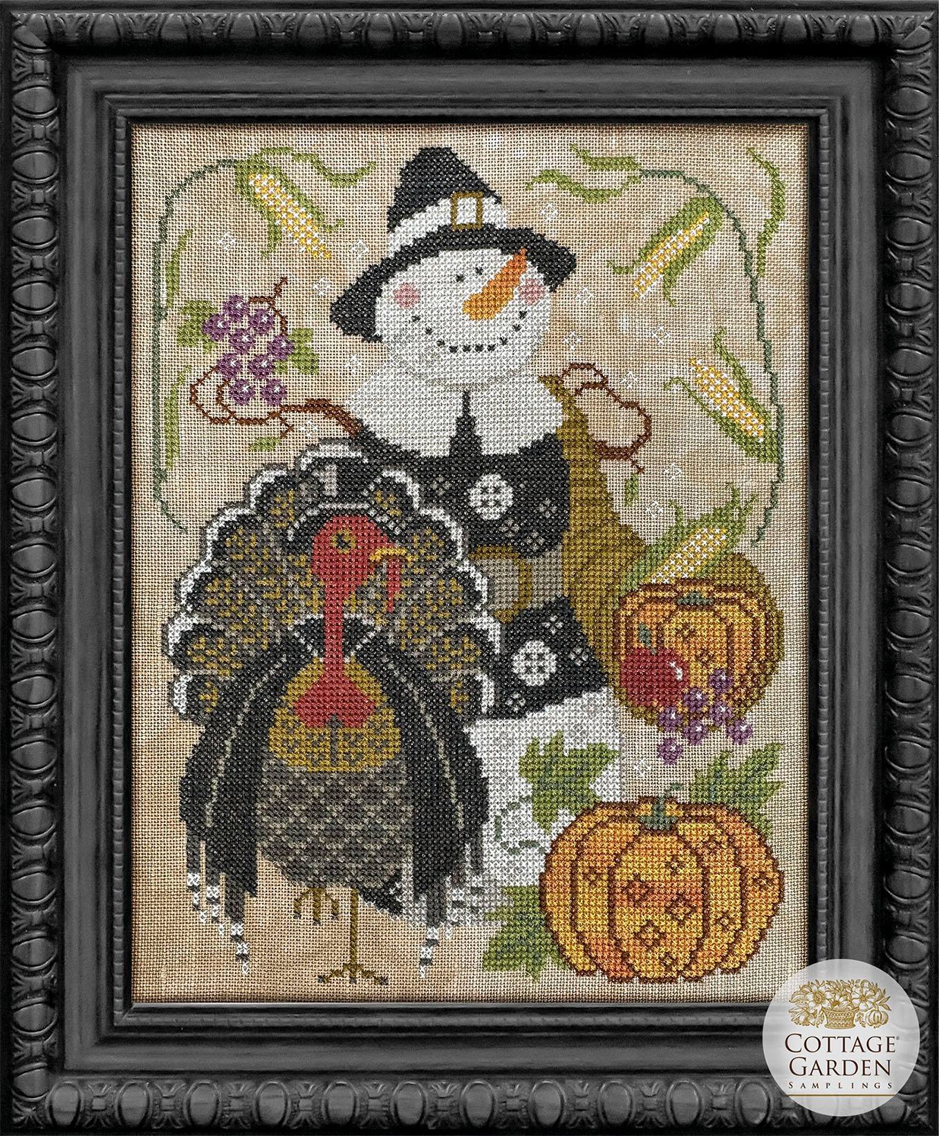 Snowman Collector #12 The Pilgrim - Cross Stitch Pattern by Cottage Garden Samplings