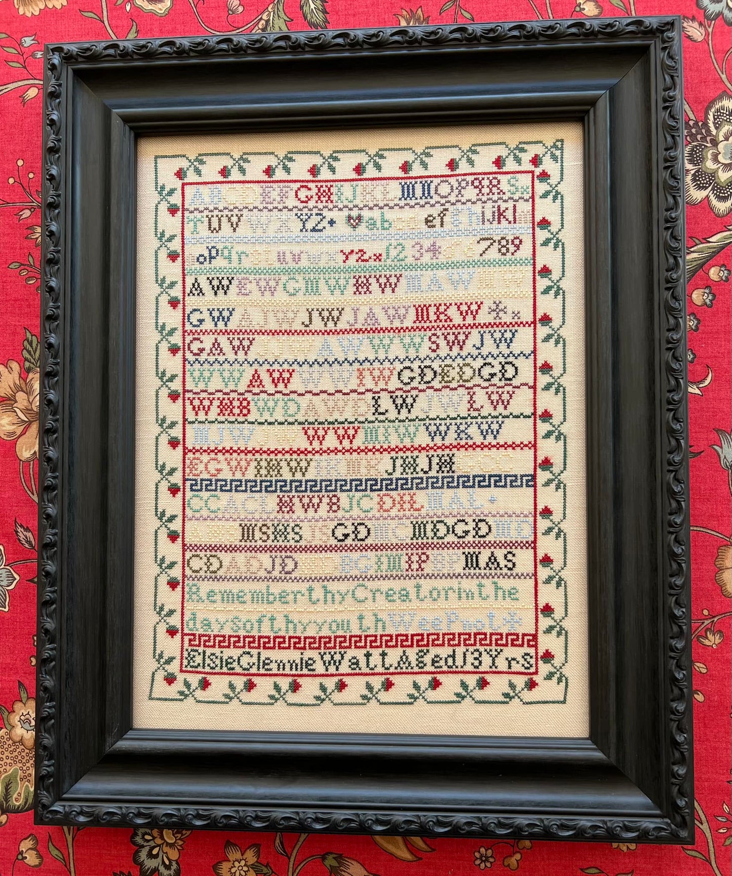 Elsie Glennie Watt- Reproduction Sampler Chart by Victorian Rose Needlearts