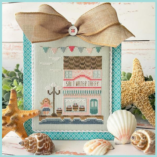 Beach Boardwalk #6 Saltwater Taffy Shop - Cross Stitch Pattern by Country Cottage Needleworks
