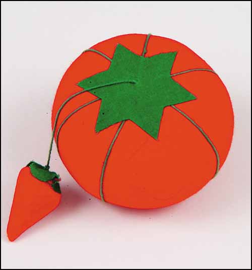 Tomato Pin Cushion with Strawberry Emery