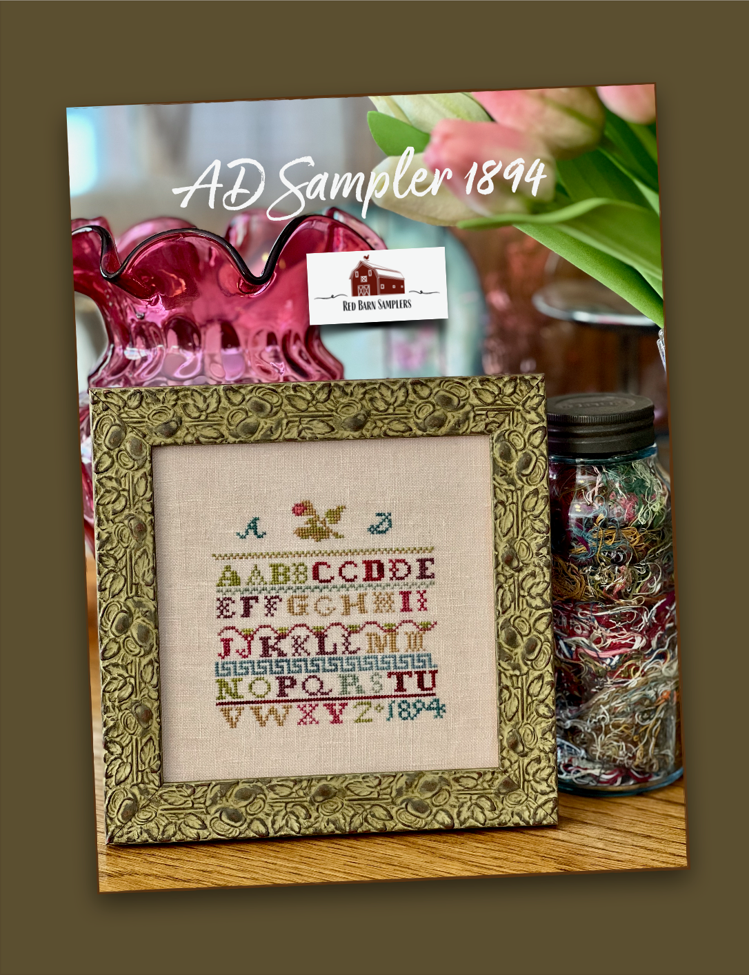 AD SAMPLER 1894 - Reproduction Sampler by Red Barn Samplers PREORDER