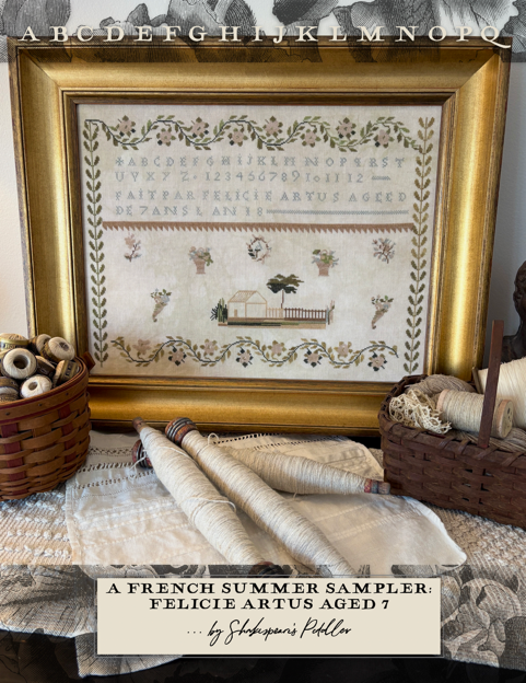 A French Summer Sampler: Felicie Artus - Cross Stitch Pattern by Shakespeare's Peddler PREORDER