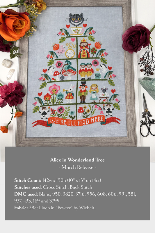 Alice in Wonderland Tree - Cross Stitch Chart by Tiny Modernist