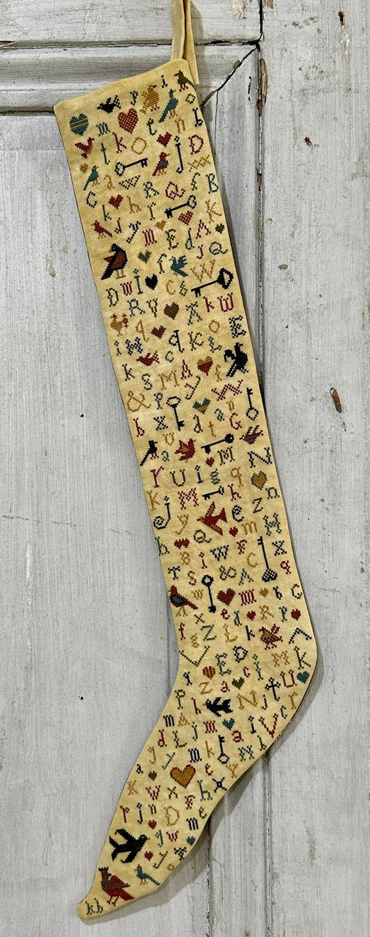 A Primitive Stocking - Cross Stitch Pattern by Kathy Barrick PREORDER