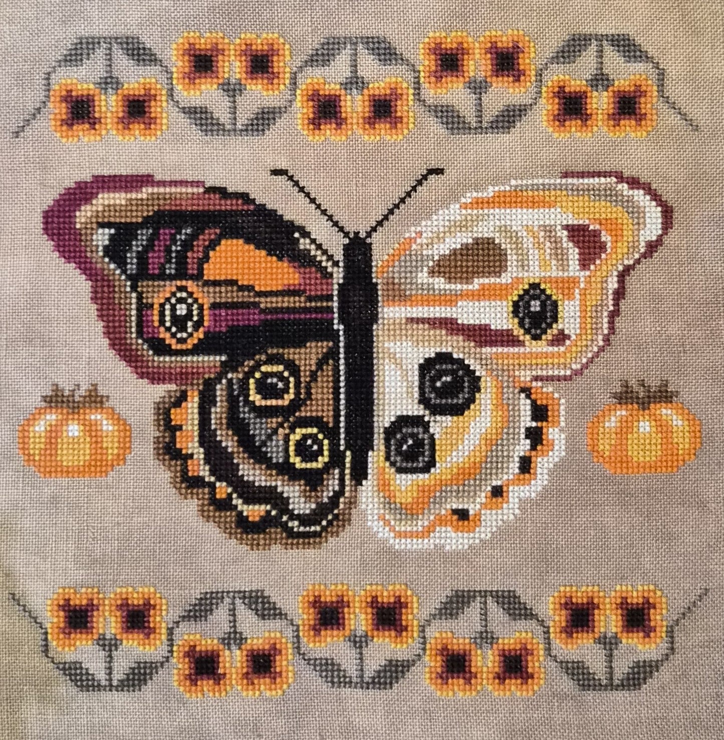 A Study in Persimmon - Cross Stitch Pattern by The Artsy Housewife PREORDER