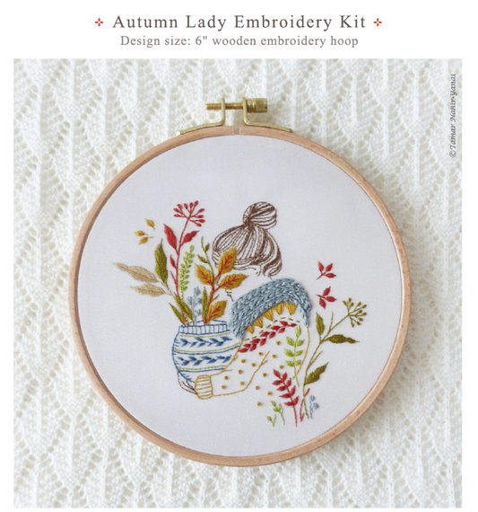 Autumn Lady Embroidery Kit by Tamar