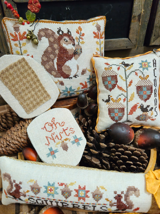 Acorn Thieves - Cross Stitch Pattern by Quaint Rose Needlearts