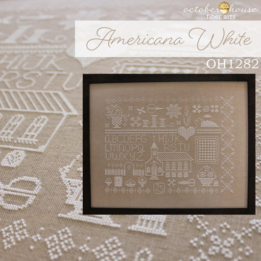 Americana White - Cross Stitch Pattern by October House Fiber Arts PREORDER