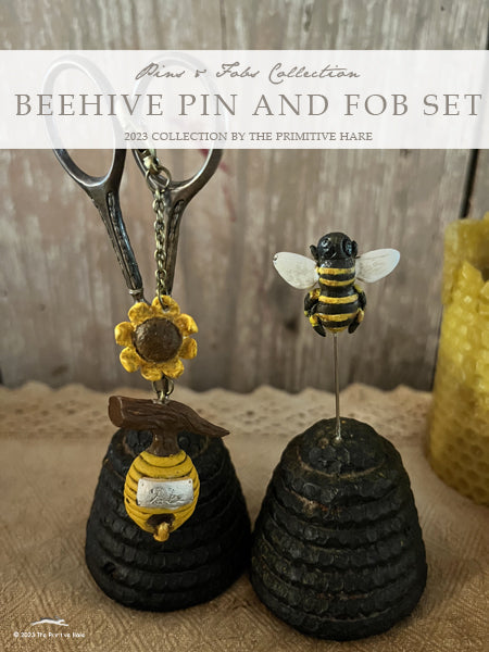 Beehive Scissor Fob and Pin Set by The Primitive Hare