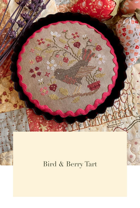 Bird & Berry Tart - Cross Stitch Pattern by Blueberry Ridge