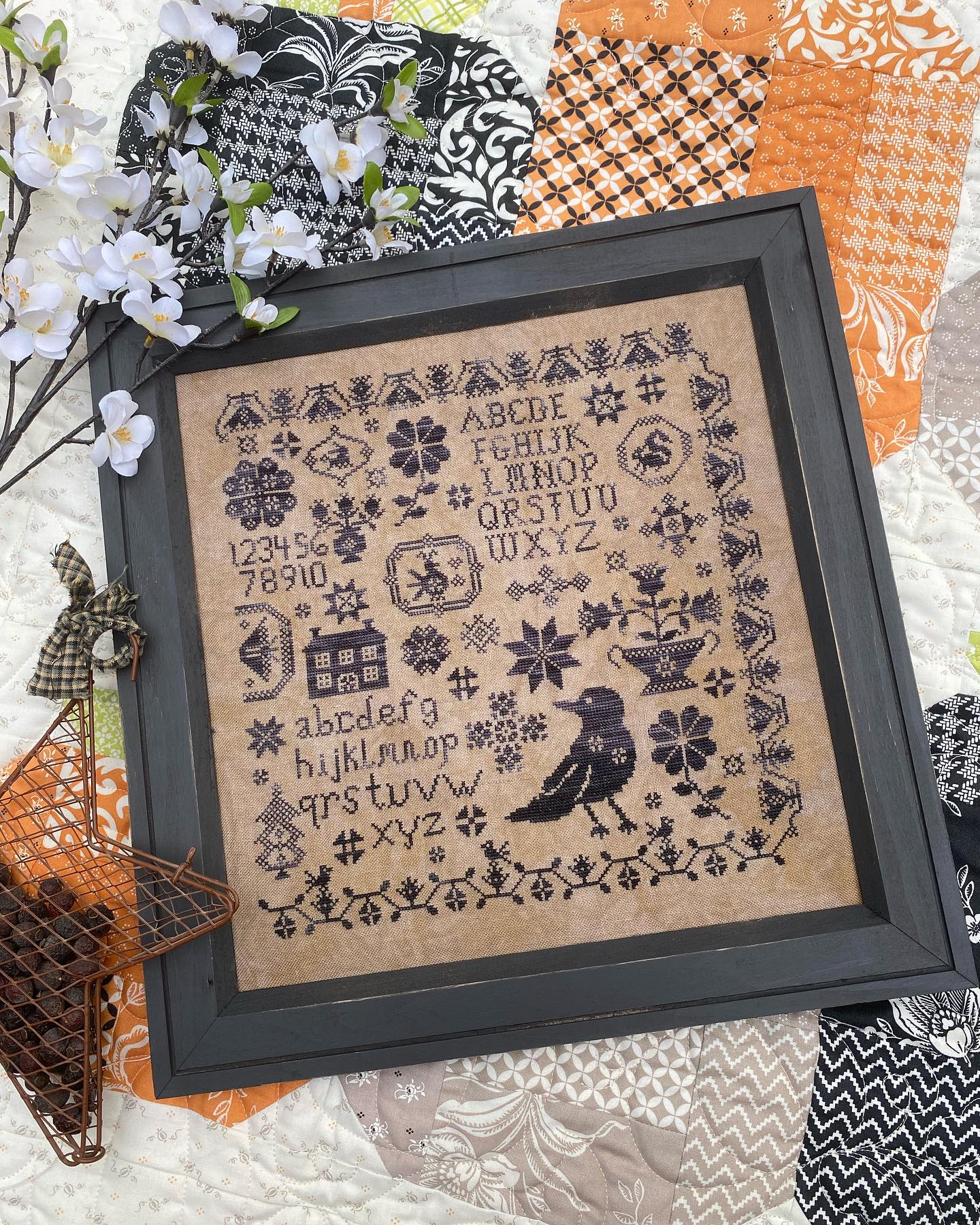 Black Bird Sampler - Cross Stitch Pattern by Pansy Patch