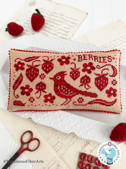 Bird in the Berry Patch - Cross Stitch Pattern by Luminous Fiber Arts PREORDER