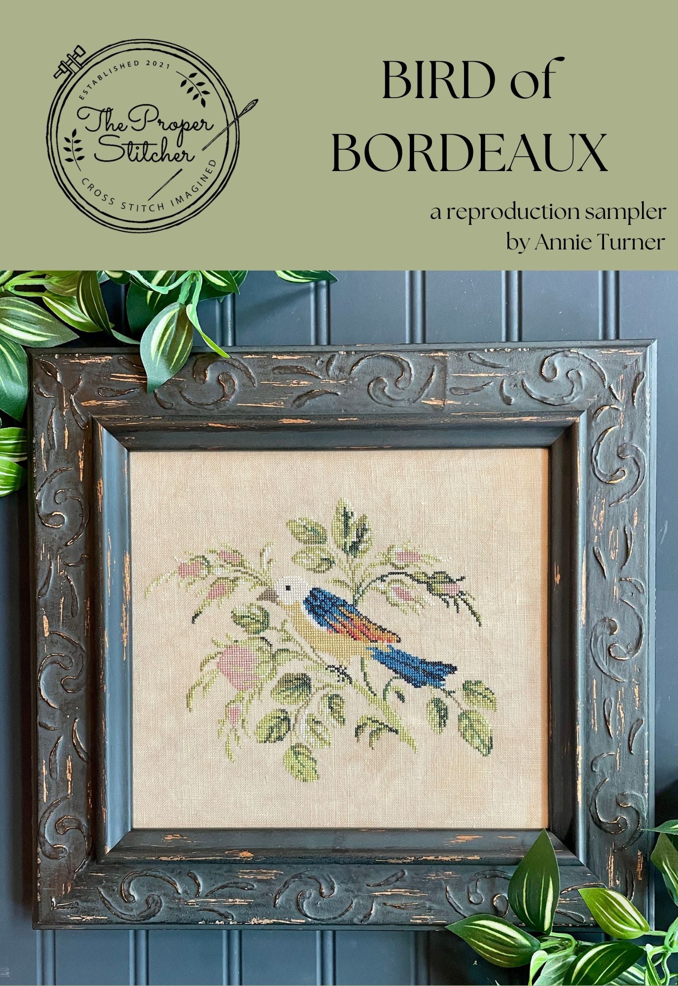 Bird of Bordeaux - Cross Stitch Pattern by The Proper Stitcher