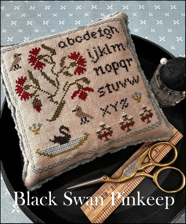 Black Swan Pinkeep - Cross Stitch Pattern by The Scarlett House PREORDER