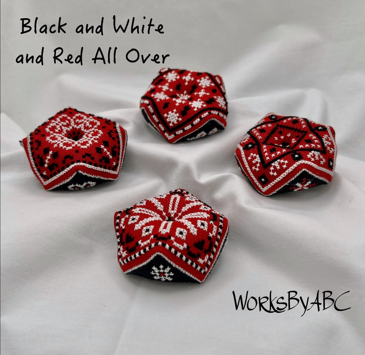 Black and White and Red All Over - Cross Stitch Pattern by Works by ABC