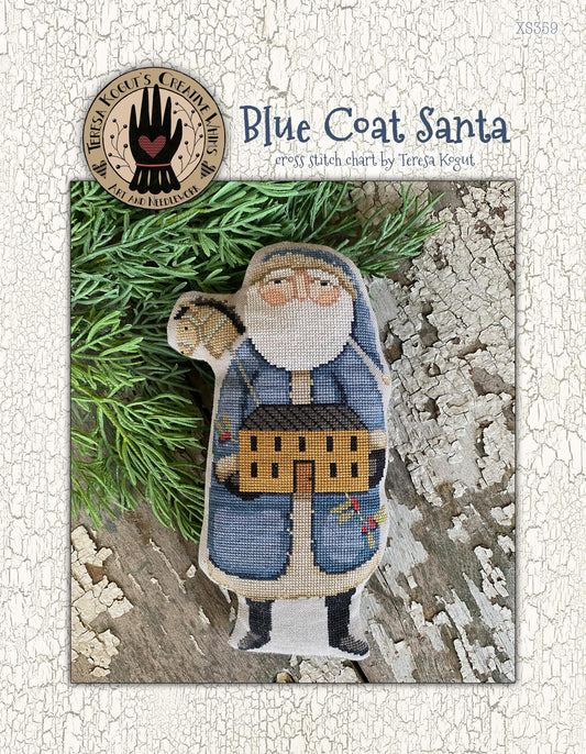 Blue Coat Santa - Cross Stitch Pattern by Teresa Kogut PREORDER