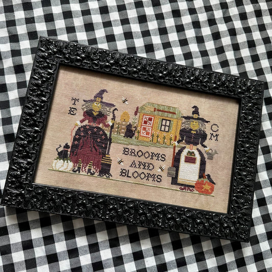 Brooms and Blooms - Cross Stitch Pattern by Finally a Farmgirl