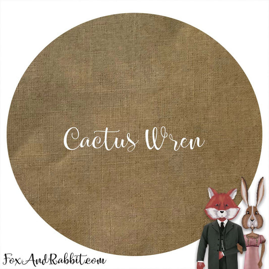 Fox and Rabbit Hand Dyed Linen - Cactus Wren 56 count PREORDER