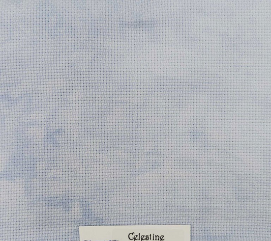 18 count Hand Dyed Aida - Celestine by Fibre on a Whim PREORDER
