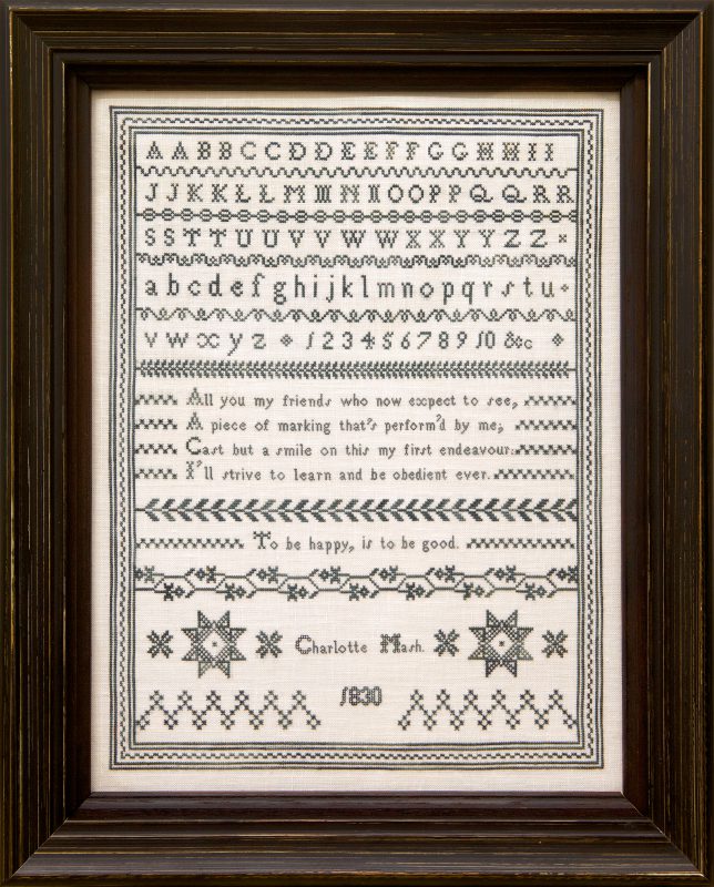 Charlotte Mash 1830 - Reproduction Sampler by Hands Across the Sea Samplers